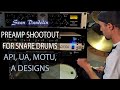 Microphone Preamp Shootout for Snare Drums - API 3124+ / UA 610 / A Designs Pacifica