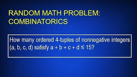 Random Math Problem: Combinatorics