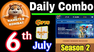 Hamster Kombat GameDev Heroes 🎮| 6 July Daily Combo 🧩 Season 2