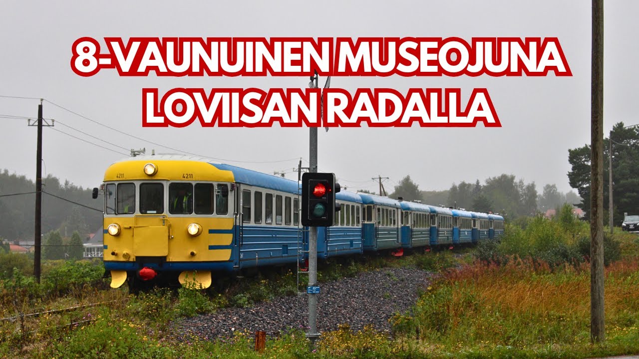 Loviisan radan 8-vaunuinen lättähattu-museojuna 2025