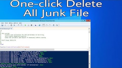 How To Delete Temp/Junk Files in Windows 10 With One Click | PowerShell ISE