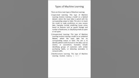 Types of Machine Learning