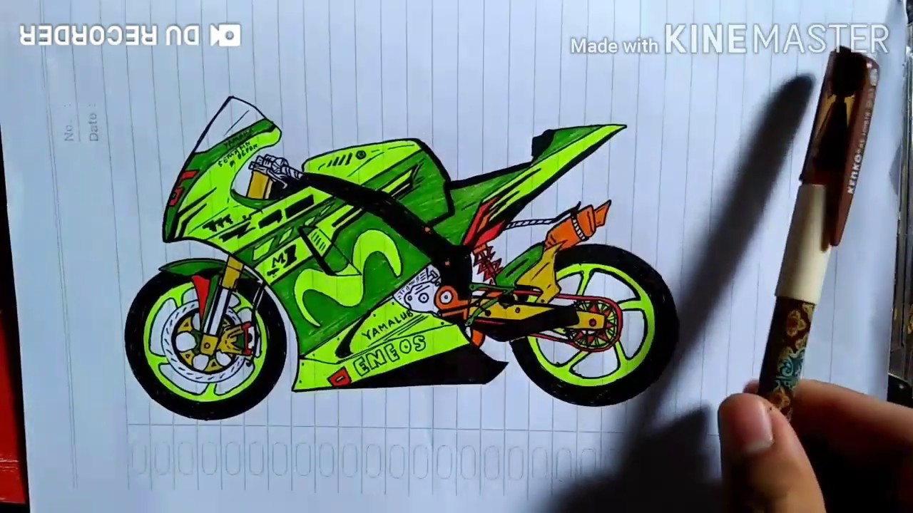 Cara menggambar  Motor gp moge sketsa tutorial 