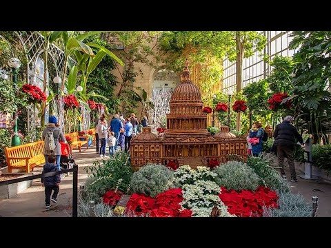 Vidéo: Expositions de trains miniatures de Noël près de Washington, DC