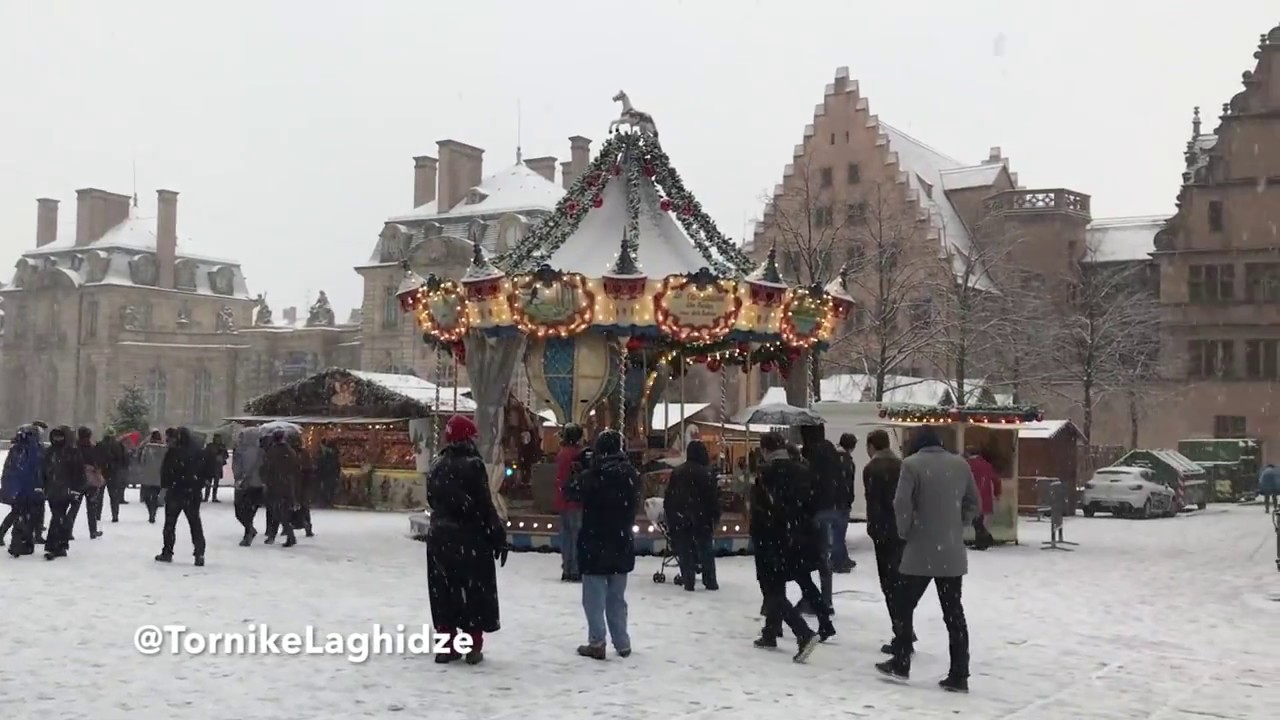Strasbourg Christmas Market Under The Snow 17 Marche De Noel De Strasbourg Sous La Neige 60fps Youtube
