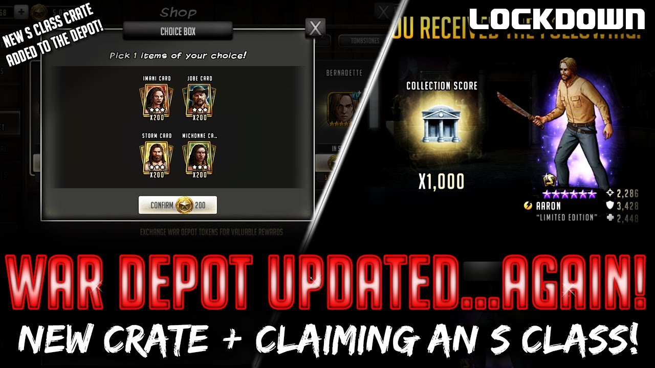 TWD RTS: War Depot Updated... Again! Claiming an S Class - The Walking Dead: Road to Survival