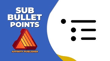How to create sub bullet points in affinity publisher