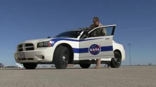 Dodge Charger Safety Chase Car Assisting With an ER-2 Landing