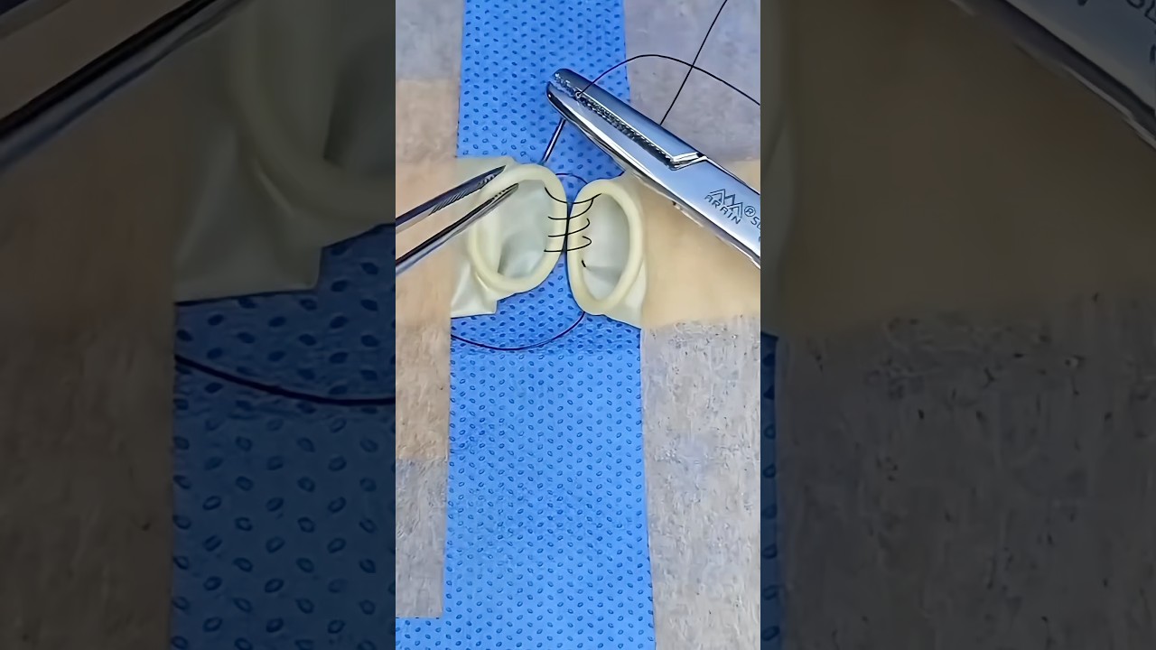 End-to-End Anastomosis 😷 #goodtoknow #surgeonlife #funfacts #suturing #stitches #vet #medicine