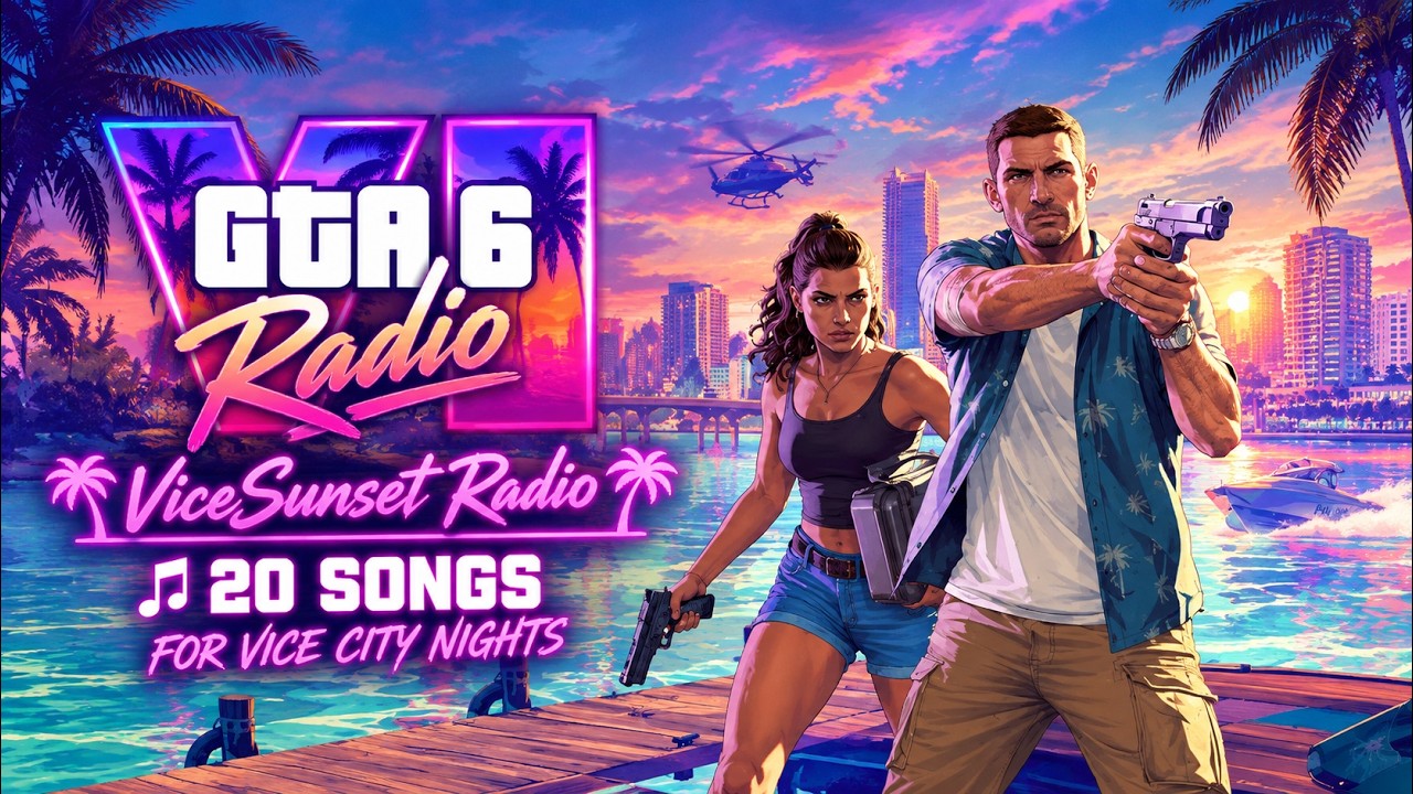 Video thumbnail for 🔥 GTA 6 Radio — ViceSunset Radio 🎵 20 Songs for Vice City Nights