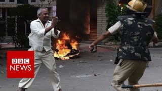 Violence strikes after india guru rape verdict - bbc news