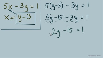 Solving Systems of Linear Equations by Substitution: Substituting for X (6/12)