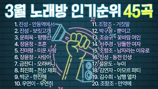 2024년 3월 노래방 인기순위 45곡! / 부르기 좋은 트로트, 트로트모음, 인기 트로트 /