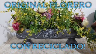 ♻️ORIGINAL PORTAMACETAS/FLORERO CON MATERIALES RECICLADOS♻️DIY CENTERPIECE VINTAGE WITH RECYCLED!