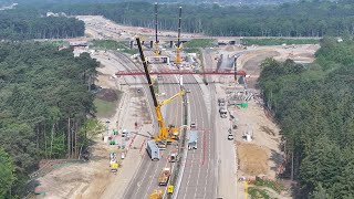 M25 Closure May 10-12th 2024 to install new bridge beams and gantry by drone DJI Mavic 3 Pro