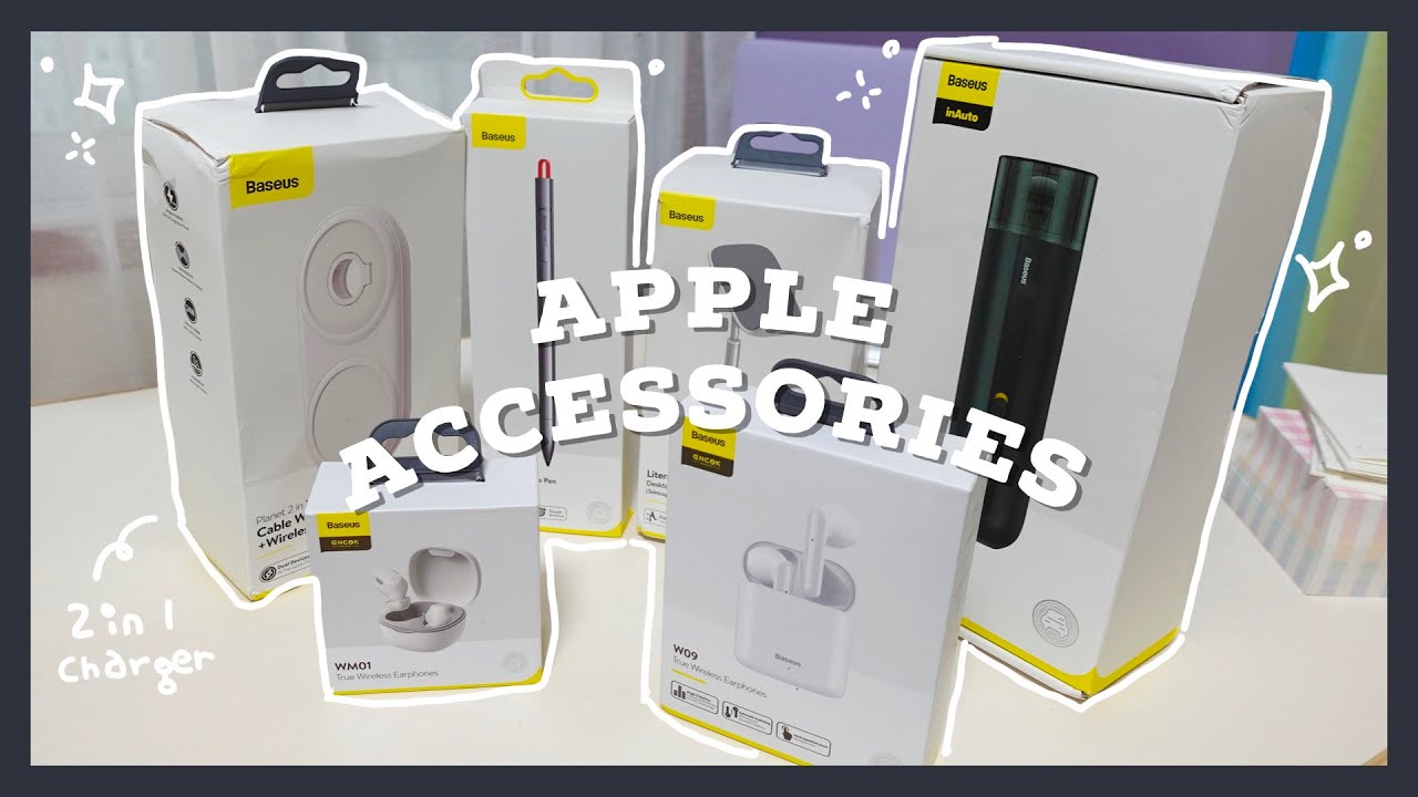 (ENG CC) apple accessories (feat.baseus) / 블루투스 이어폰 / 애플워치 충전기 / 아이패드 펜슬 (애플펜슬) / 차량용 무선 청소기
