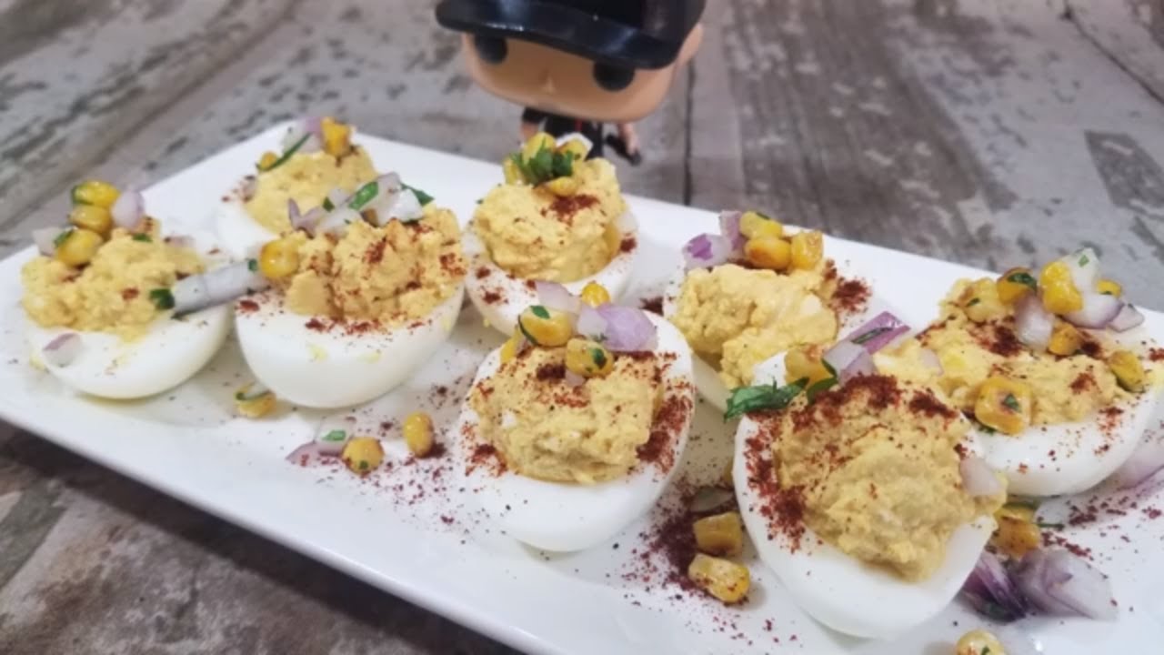 Mexican Street Corn Deviled Eggs - Isabel Eats