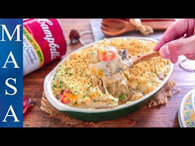 Presented by Campbells 海鮮巧達濃湯焗烤通心粉/Seafood Chowder Gratin| MASAの料理ABC