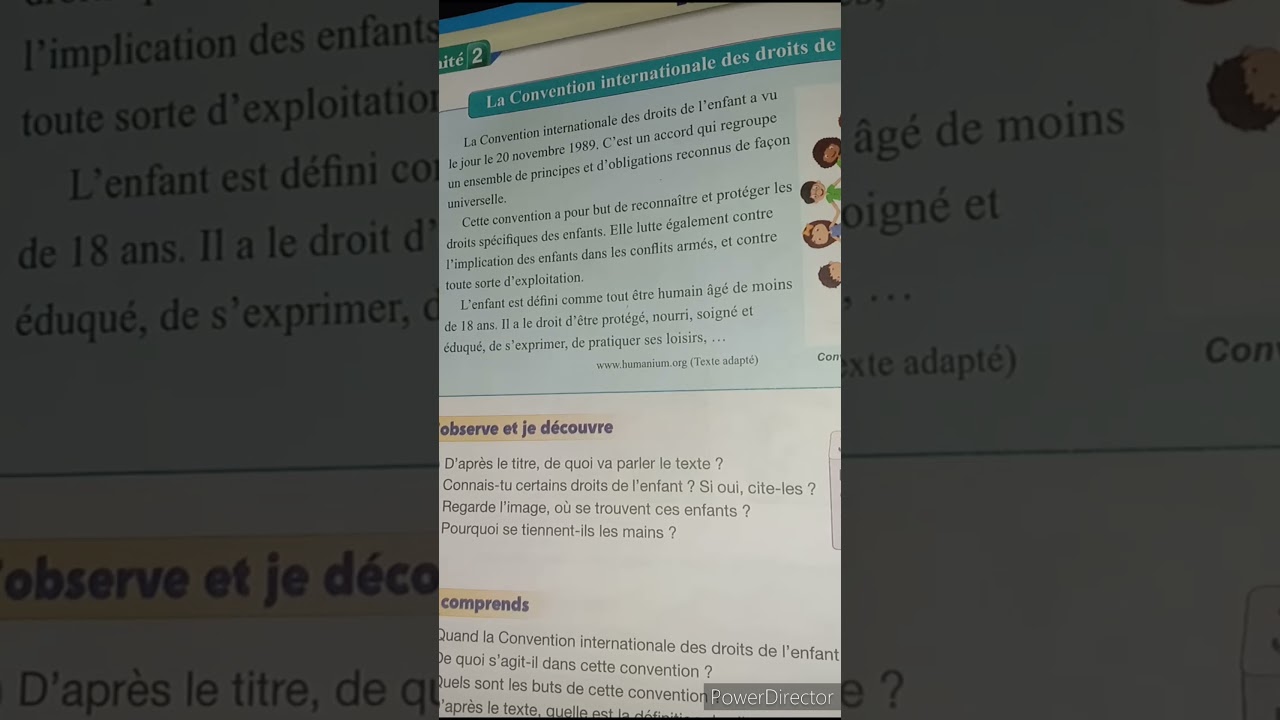 lecture:La Convention internationale des droits de l'enfant (CIDE)page 48 Pour communiquer en frança