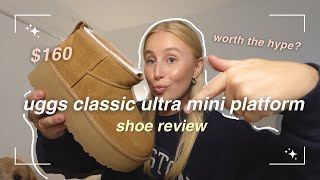 watch BEFORE you buy | ugg classic ultra mini platform boot review & try on haul 👟✨