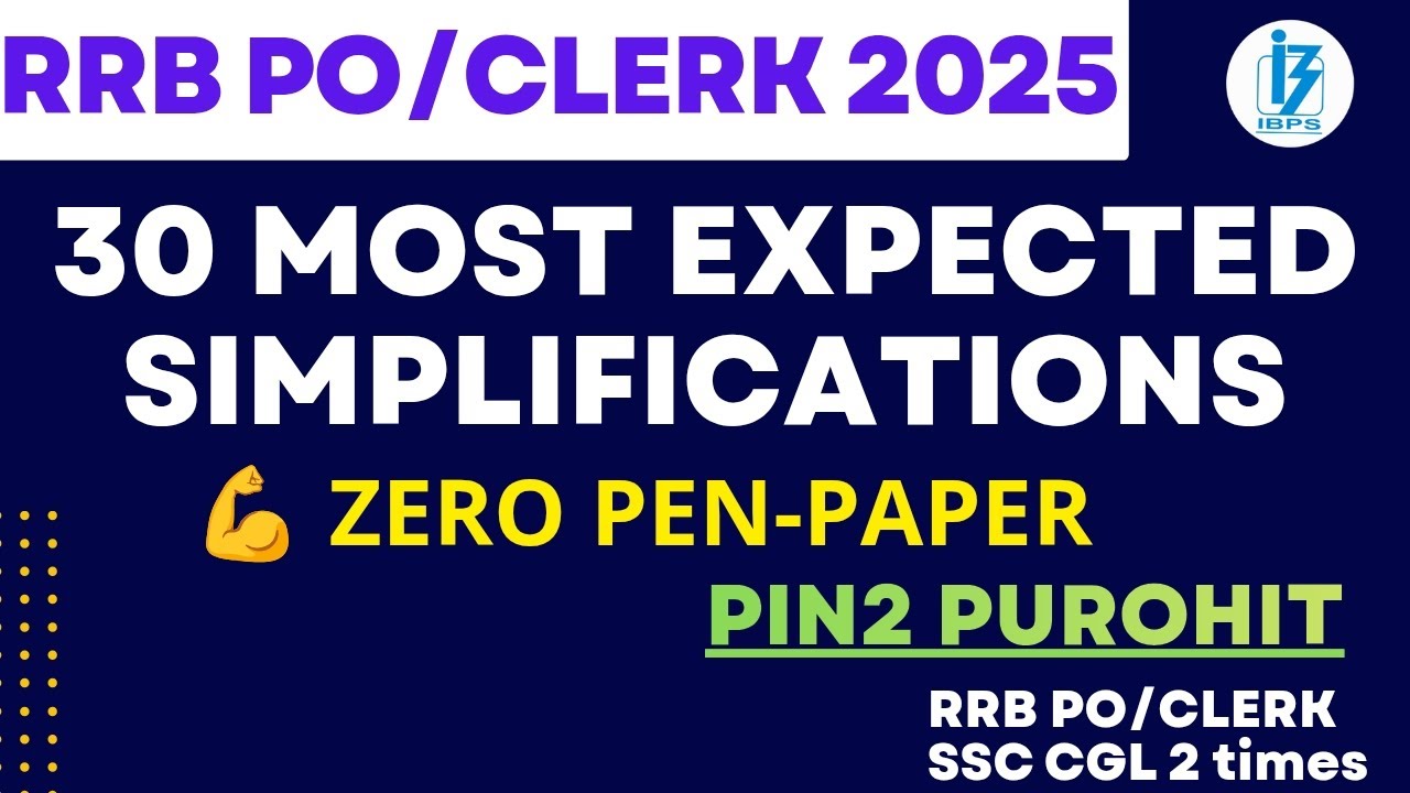 🔥 30 Most Expected Simplification Questions for RRB PO & Clerk 2025 ...