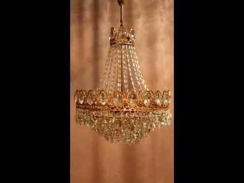Video: Antiker Kronleuchter mit Kristallen