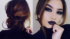 Full Coverage GOTH Makeup Tutorial! + Short Hair Braid Bun Updo!