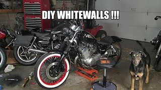 Yamaha Virago 250 xv250, Part 17: DIY whitewall tires |  See UPDATE in Desc.