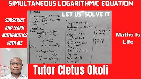 Simultaneous Logarithmic Equations