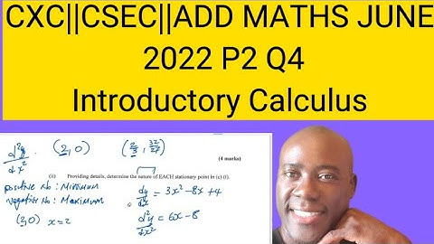 CXC||CSEC||ADD MATHS JUNE 2022 P2 Q4 CALCULUS #dellymathsconcepts #cxcmaths #cxc #addmaths