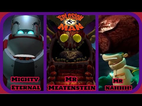'Splosion Man - All Boss Encounters - NO DAMAGE!!