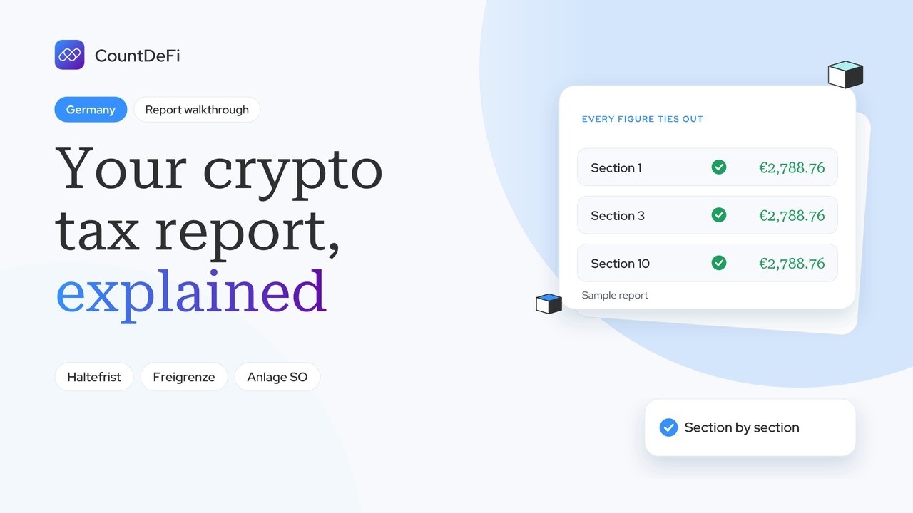 Krypto Steuern Deutschland: Crypto Tax Report Explained, Haltefrist (English) | CountDeFi