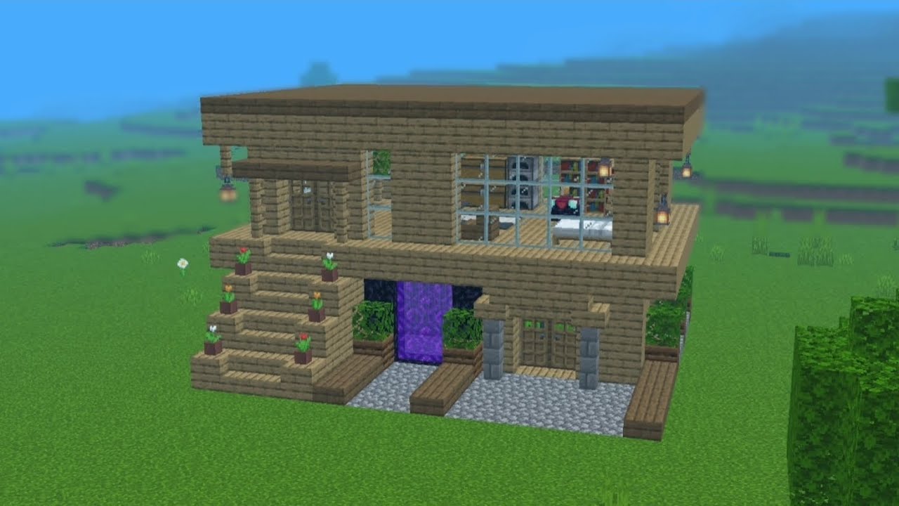 ⚒ MINECRAFT | HOW TO BUILD A MODERN WOODEN HOUSE TUTORIAL - YouTube