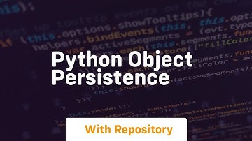 python object persistence