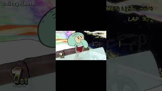 Squidward In Rainbow Road - SpongeBob Kart Wii