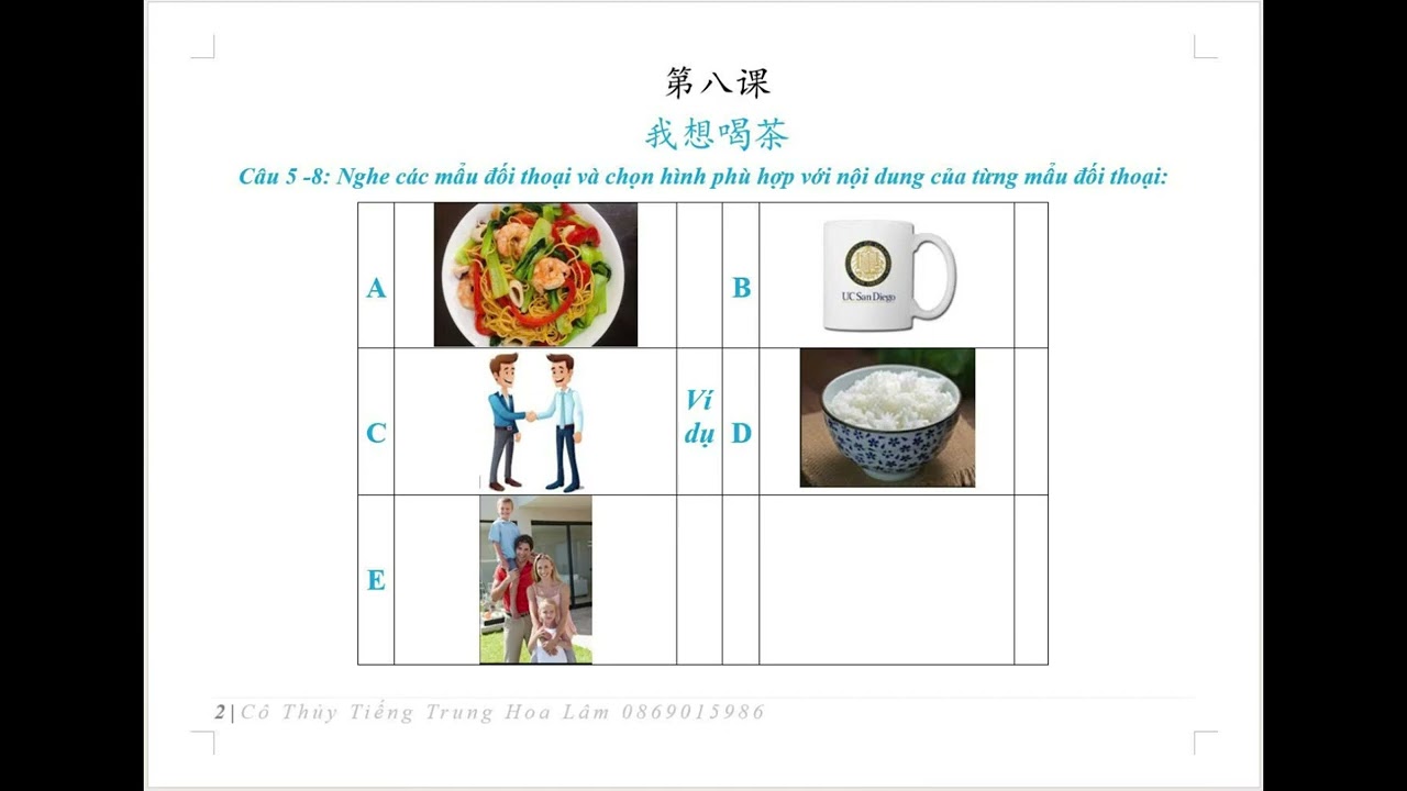 HSK1 BAI 8 CAU 1 DEN 12