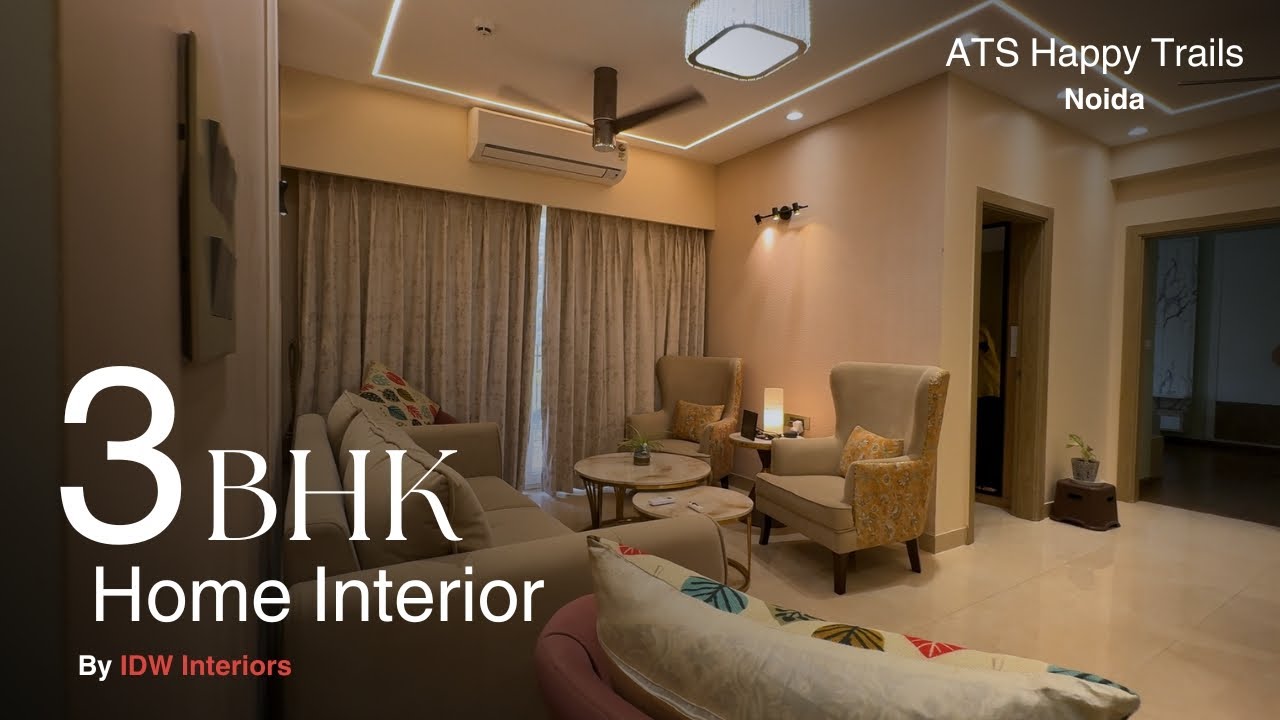 This Flat is Calm and Composed! | Find Out How? | 3BHK Home Interior @ Happy Trails, Greater Noida