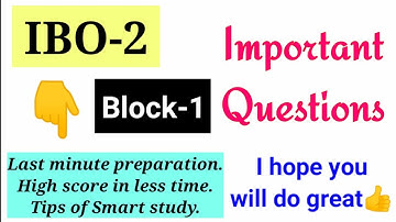 IBO-2 II Block-1 II Important Questions II Scoremax