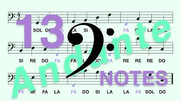Bass Clef (F Clef): Learn to Read the FA Note in less than 2 Minutes - Andante, 13 Notes
