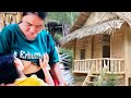 Fast forward: A girl single-handedly completes the construction of a two-story wooden house 