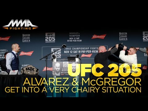 Conor McGregor, Eddie Alvarez Almost Have Melee at UFC 205 Presser