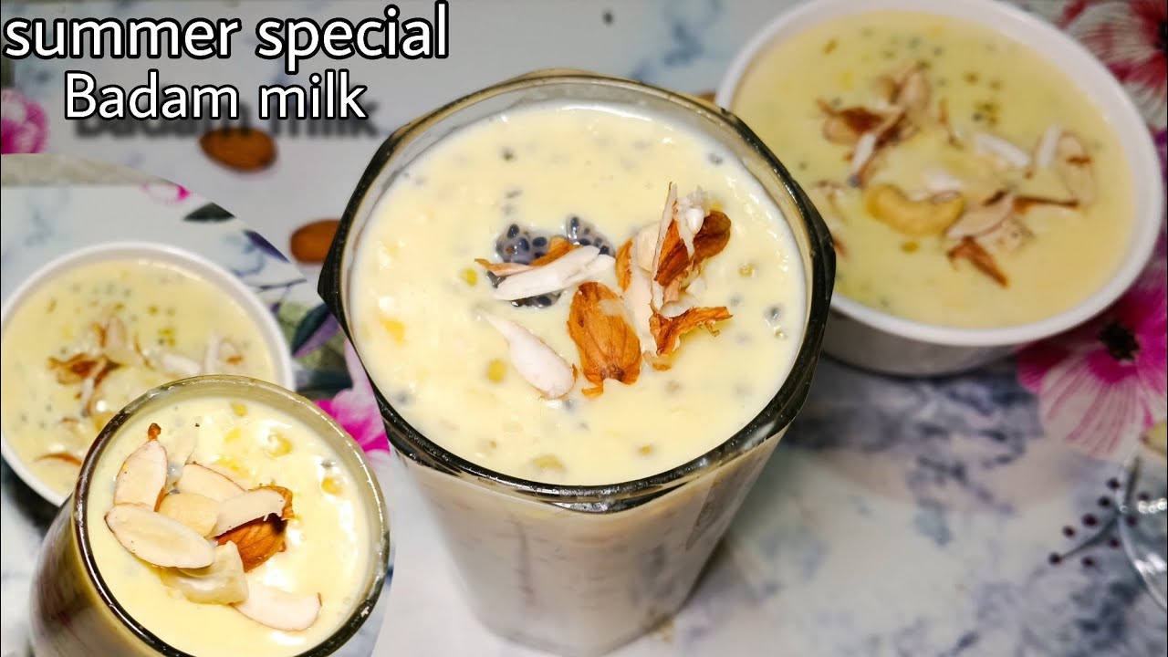 సమ్మర్ స్పెషల్ చిక్కటి బాదం పాలు ఎలా చేయాలో చుడండి Badam milk recepie #madhugracefulbites 
