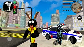 Neon Iron Stickman Rope Hero City Gangstar Mafia - Android gameplay screenshot 3