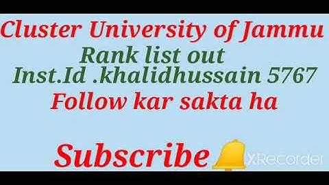 Cluster University of jammu Rank list out 2022_23 UG students @currentaffairsofficiallibr7931