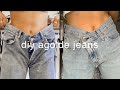 EASIEST WAY TO RESIZE JEANS | diy agolde criss cross upsized jean