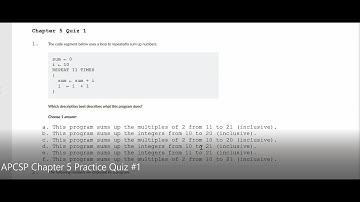 JAVA - Lesson #68 APCSP Loops Chapter 5 Practice Quiz #1