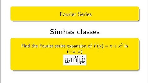 #Fourierseries || Find the Fourier series expansion of f(x)= x+x^{2} in (-pi,pi)