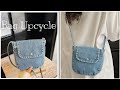 DIY | Shoulder Bag No Zipper From Scraps Jeans | How to Make Bag From Old Jeans | Upcycle Crafs