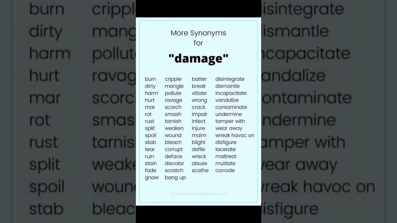 Synonyms for Damage |. #synonyms #damage