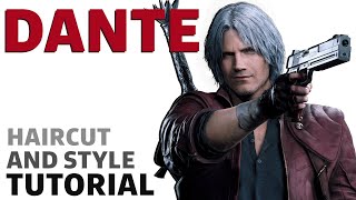 DANTE, Devil may Cry, CUTTING CURTAIN BANGS, mid length hair for MEN || Hair Style